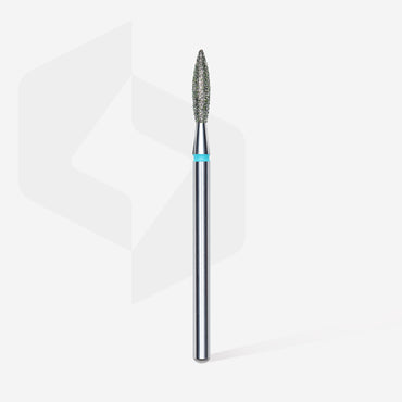 Diamond nail drill bit, "flame" , blue, head diameter 2.3 mm/ working part 10 mm image 1