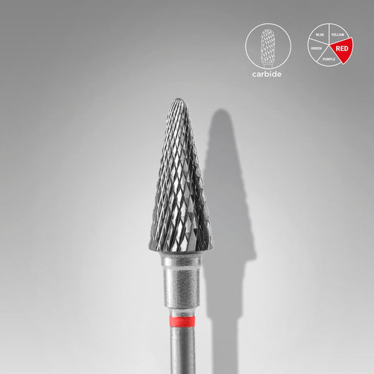 Carbide nail drill bit, “cone” red, diameter 6 mm / working part 14 mm image 0