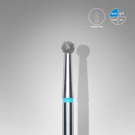 Diamond nail drill bit, "ball", blue, head diameter 2.7 mm image 0