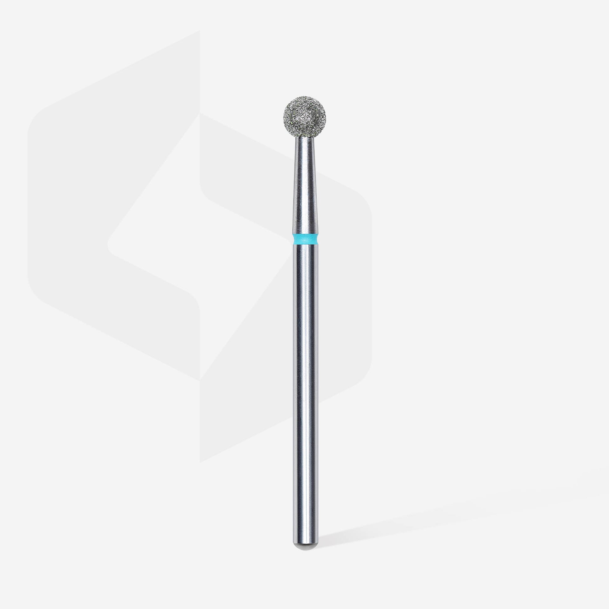 Diamond nail drill bit, "ball", blue, head diameter 4 mm image 1