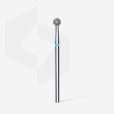 Diamond nail drill bit, "ball", blue, head diameter 4 mm image 1