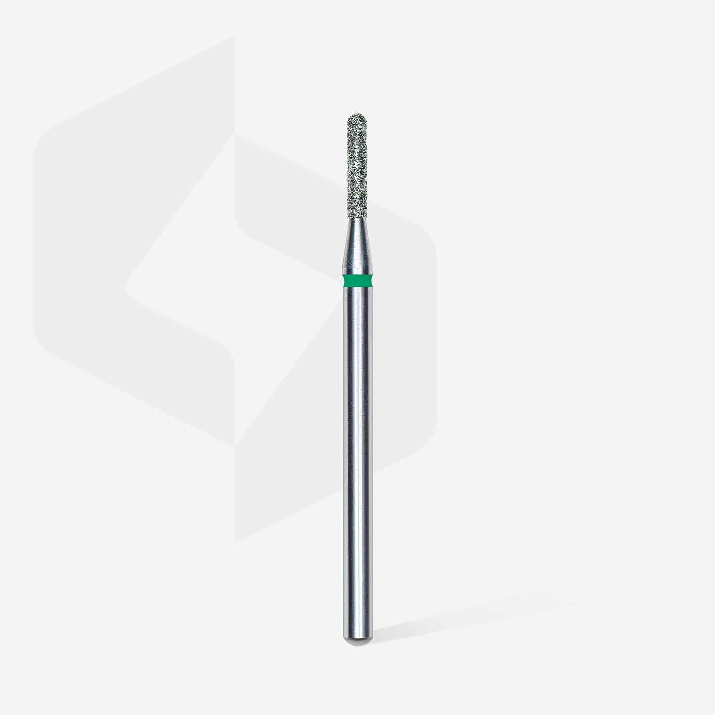 Diamond nail drill bit, rounded "cylinder", green, head diameter 1.4 mm/ working part 8 mm image 1
