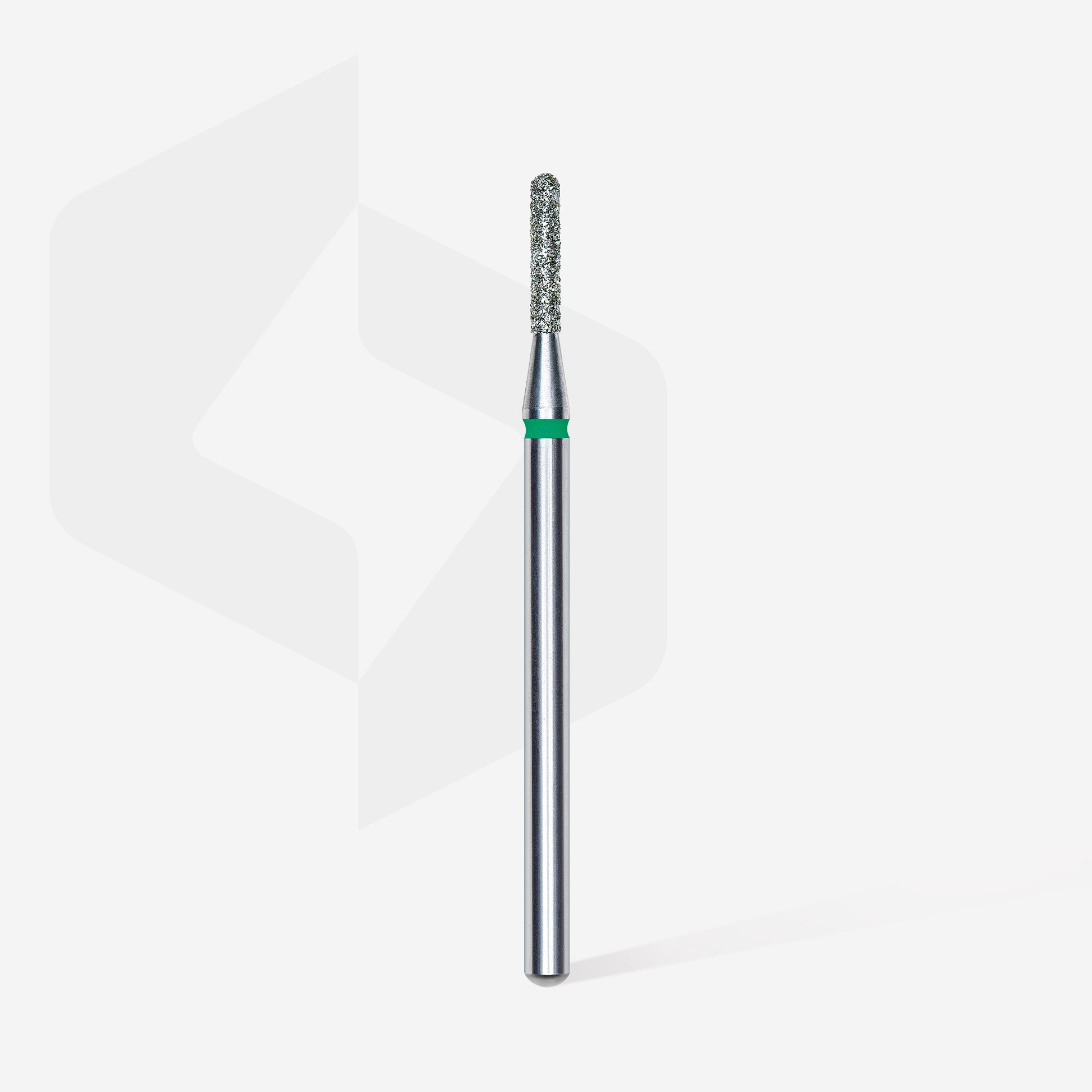 Diamond nail drill bit, rounded "cylinder", green, head diameter 1.4 mm/ working part 8 mm image 1
