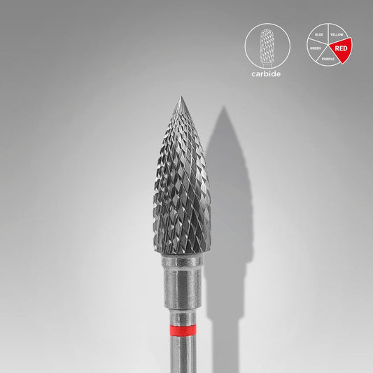 Carbide nail drill bit, “flame” , red, head diameter 5 mm / working part 13.5 mm image 0