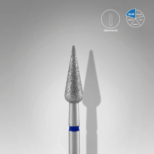 Diamond nail drill bit pointed pear blue EXPERT head diameter 4 mm / working part 12 mm image 0