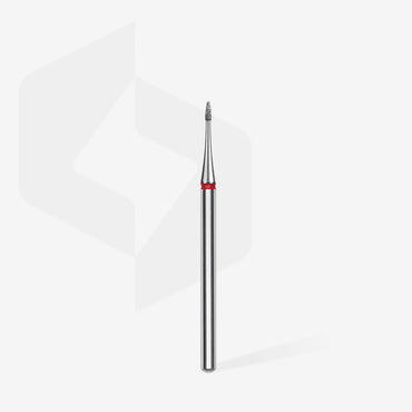 Diamond nail drill bit flame mini red EXPERT head diameter 1 mm / working part 3 mm image 1