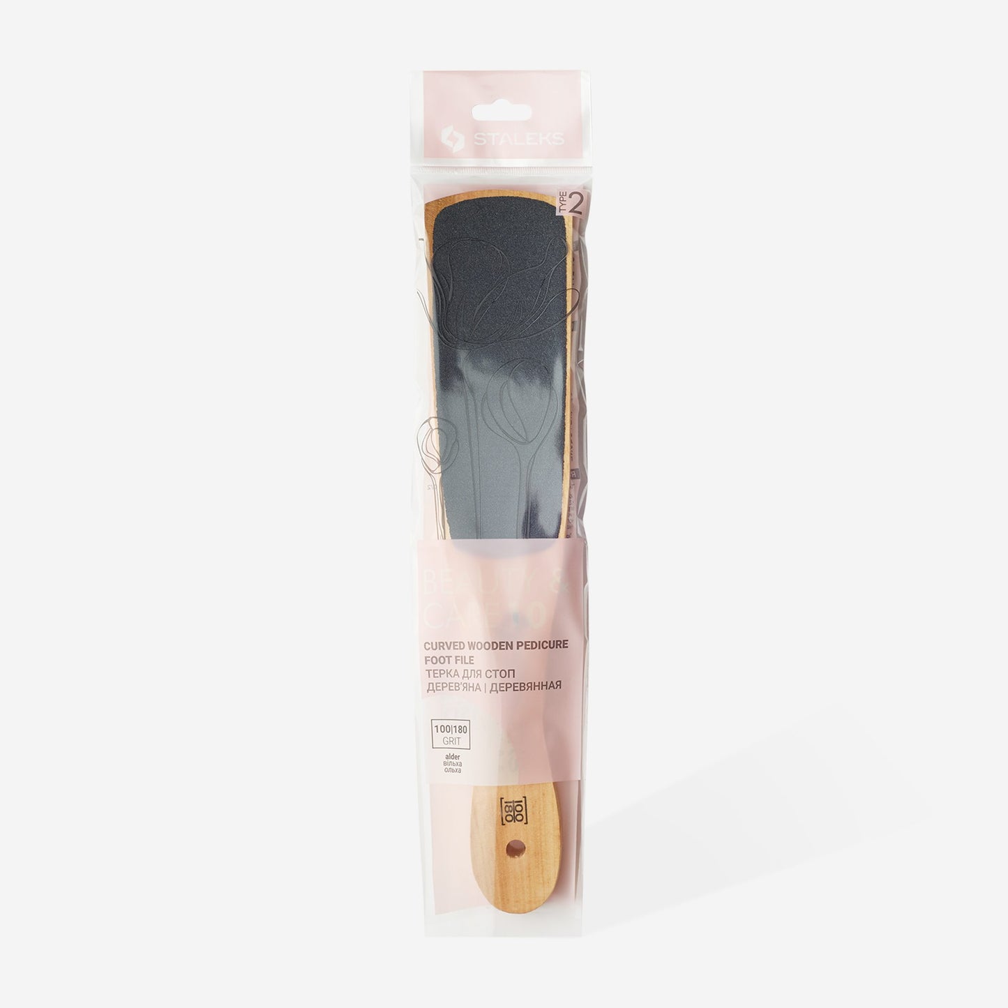 Wooden pedicure foot file BEAUTY & CARE 10 TYPE 2 (100/180) image 2