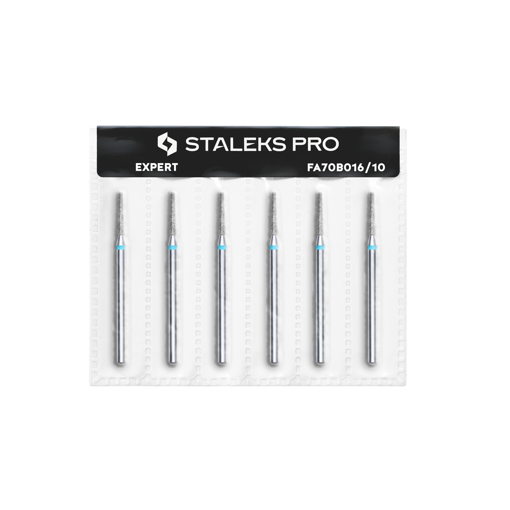 Diamond nail drill bit, "frustum", blue, head diameter 1.6 mm/ working part 10 mm (6 pcs) image 2