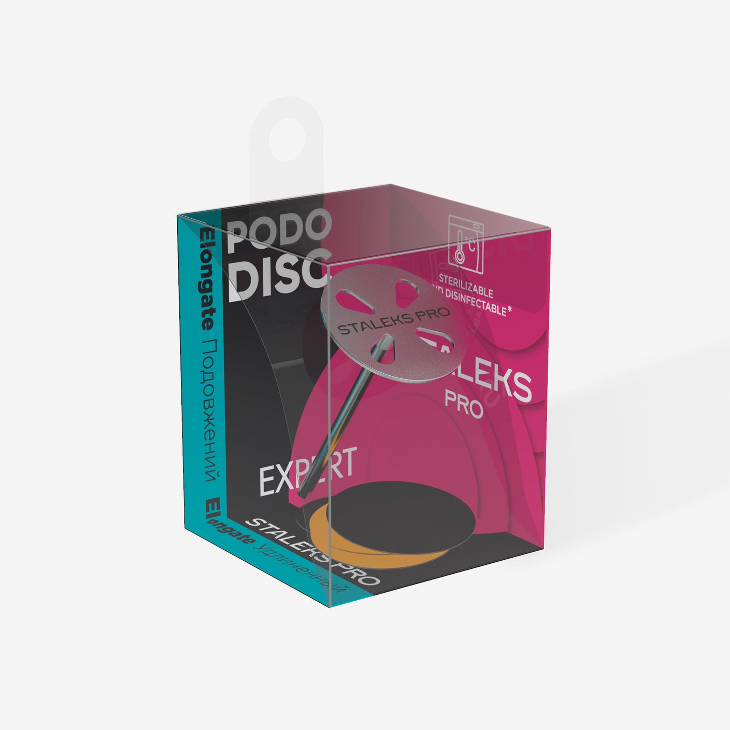 Elongate pedicure disc PODODISC STALEKS PRO M and set of disposable file 180 grit 5 pc (20 mm) image 3