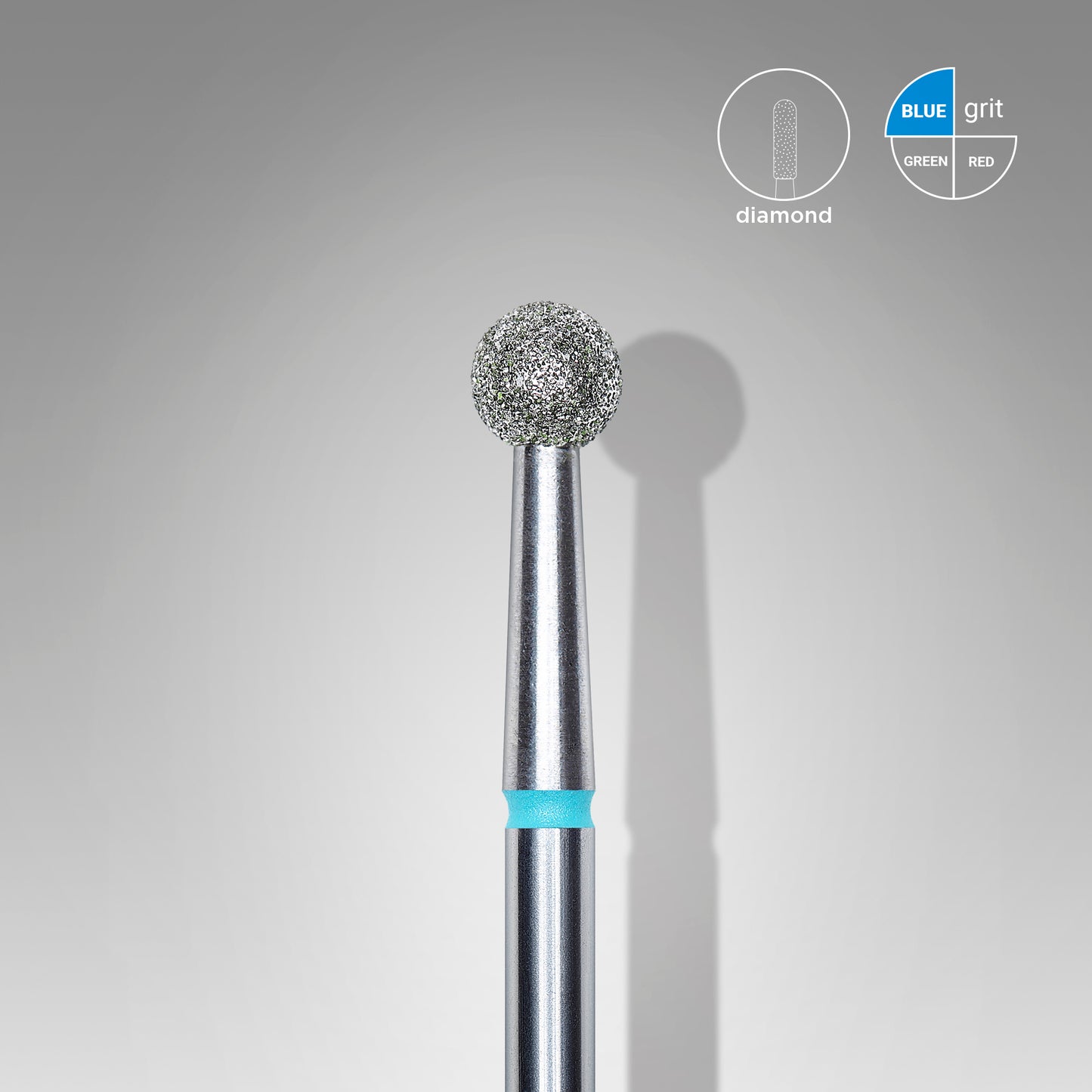 Diamond nail drill bit, "ball", blue, head diameter 4 mm image 0