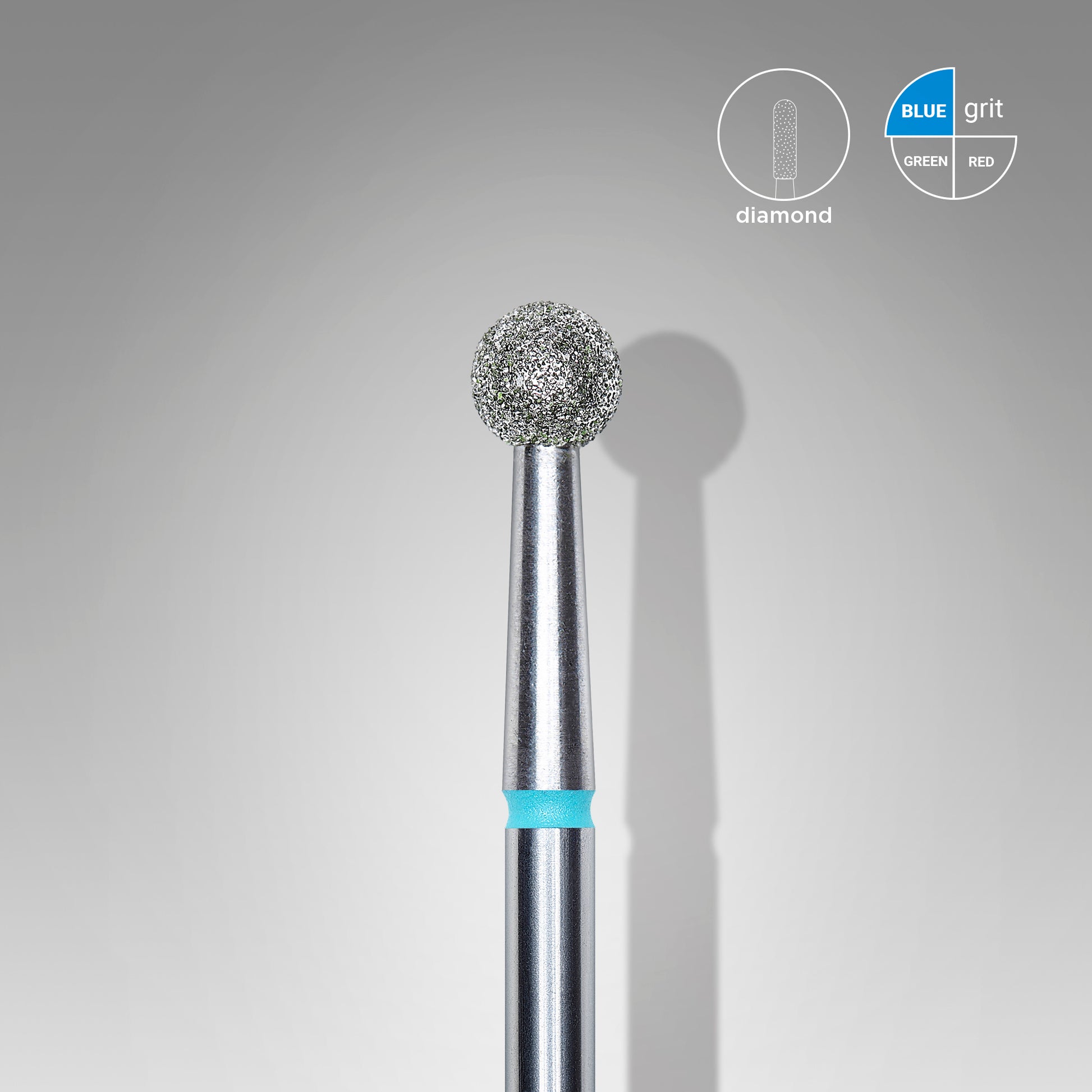Diamond nail drill bit, "ball", blue, head diameter 4 mm image 0