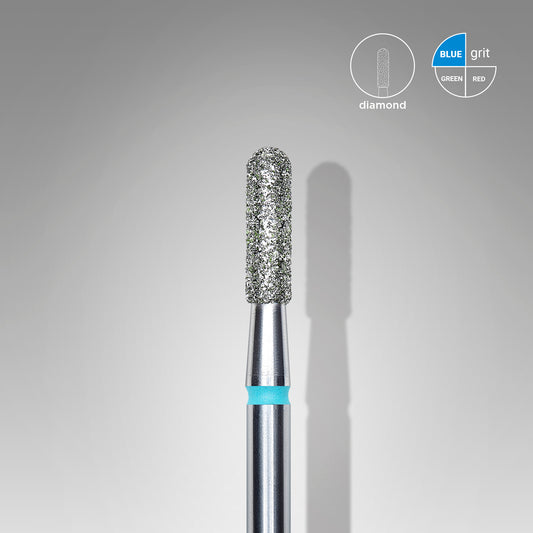 Diamond nail drill bit, rounded "cylinder", blue, head diameter 2.3 mm/ working part 8 mm image 0
