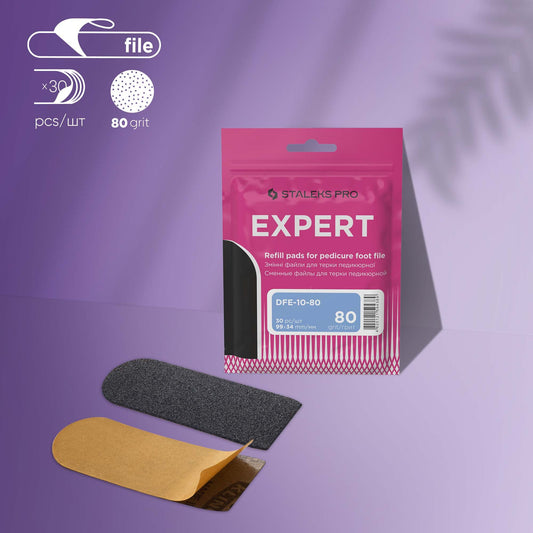 Replaceable abrasive kit for pedicure rasps EXPERT 10 80 grit (30 pcs) image 0