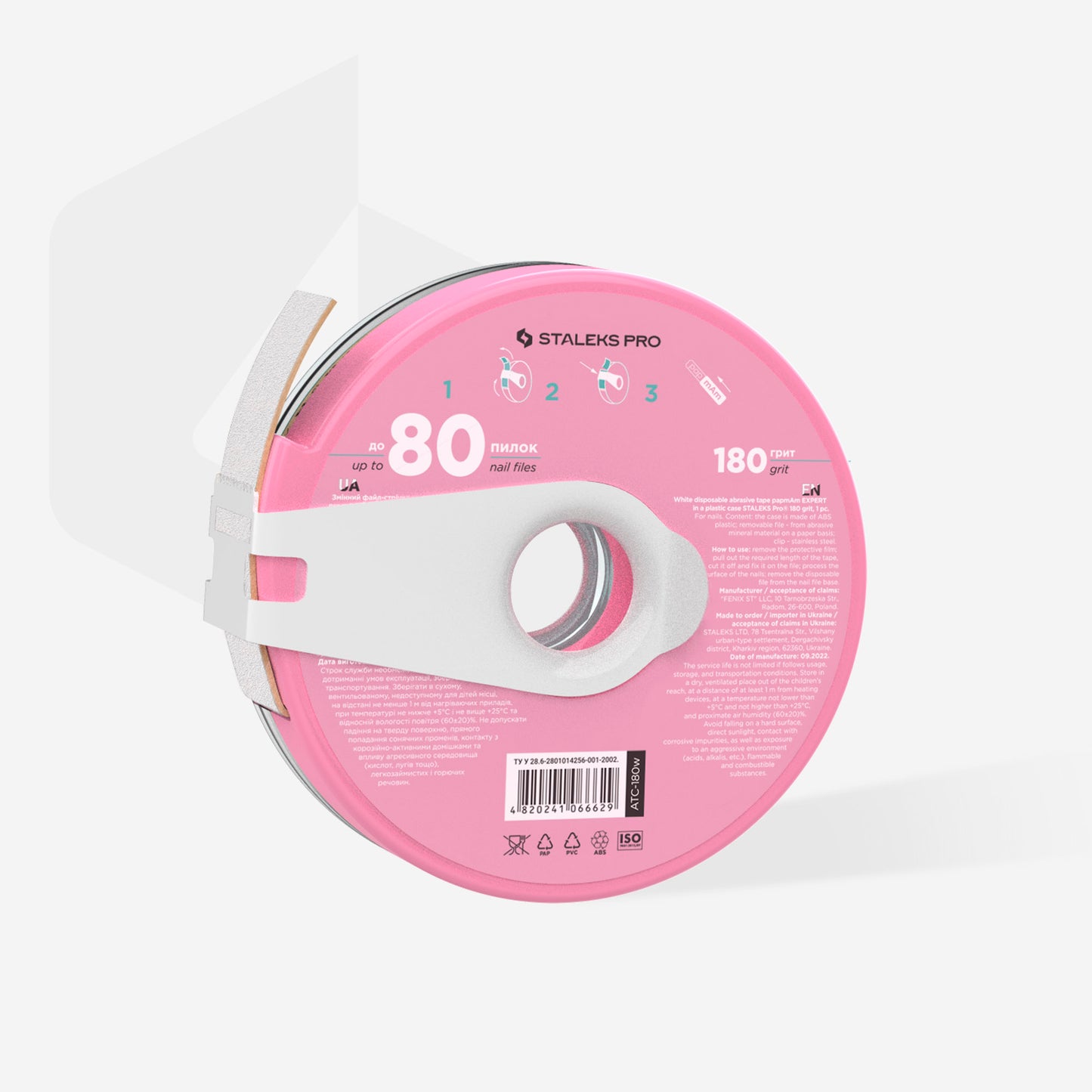 White disposable abrasive tape papmAm EXPERT in a plastic case STALEKS PRO 180 grit image 1