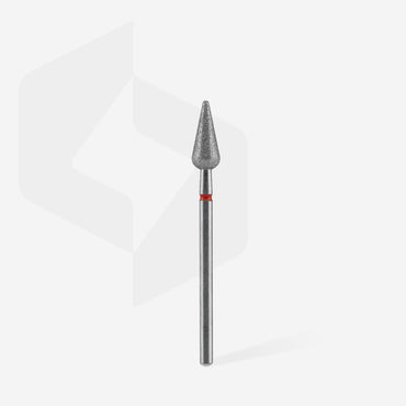 Diamond nail drill bit pointed pear red EXPERT head diameter 5 mm / working part 12 mm image 1