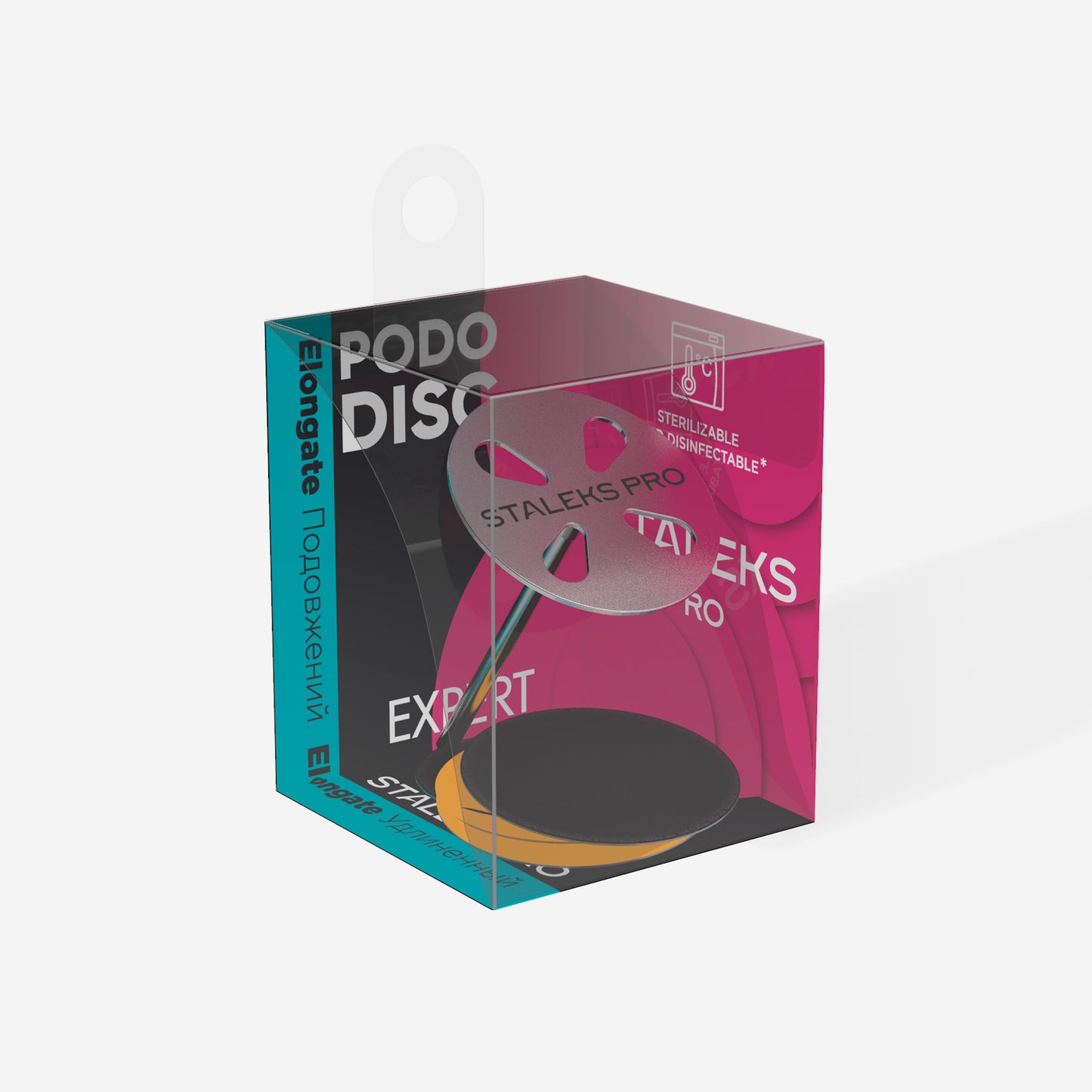 Elongate pedicure disc PODODISC STALEKS PRO L and set of disposable file 180 grit 5 pc (25 mm) image 3