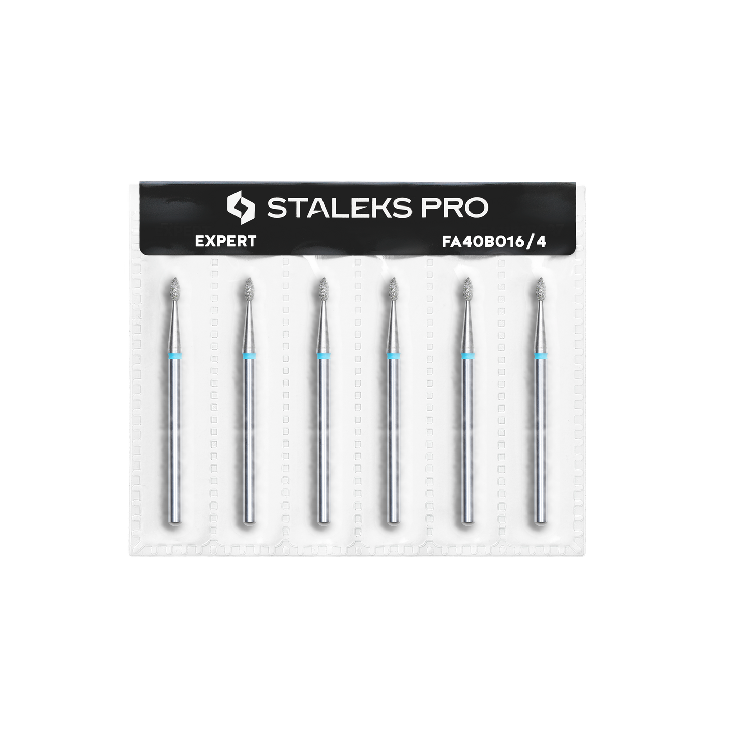Diamond nail drill bit, "drop" , blue, head diameter 1.6 mm/ working part 4 mm (6 pcs) image 2