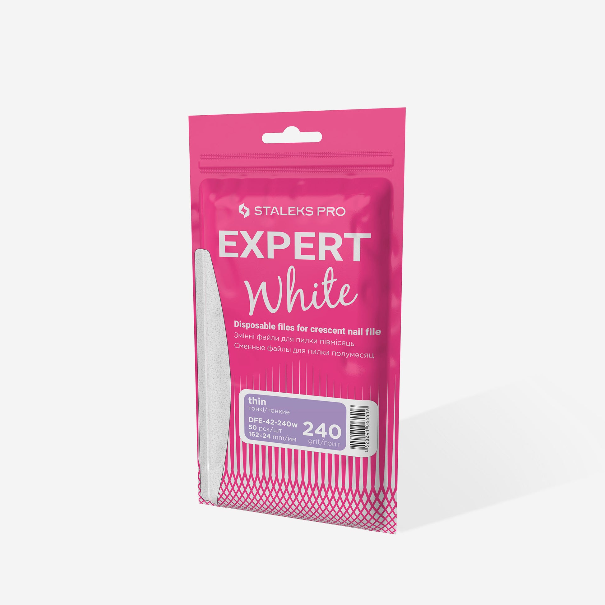 White disposable files for straight nail file Staleks Pro Expert 42, 240 grit (50 pcs) image 3