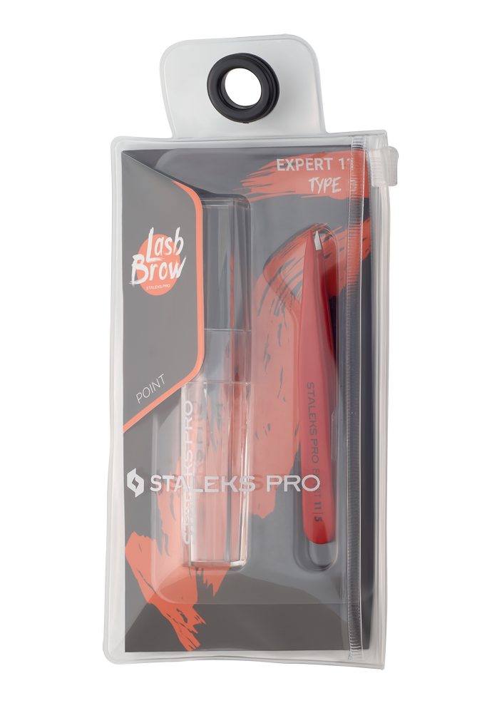 Eyebrow tweezers EXPERT 11 TYPE 5 (point) red colour image 3