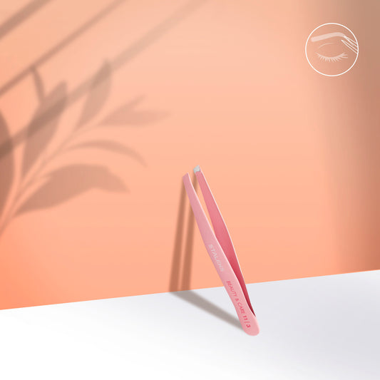Eyebrow tweezers BEAUTY & CARE 11 TYPE 3 (wide slant), pink colour image 0