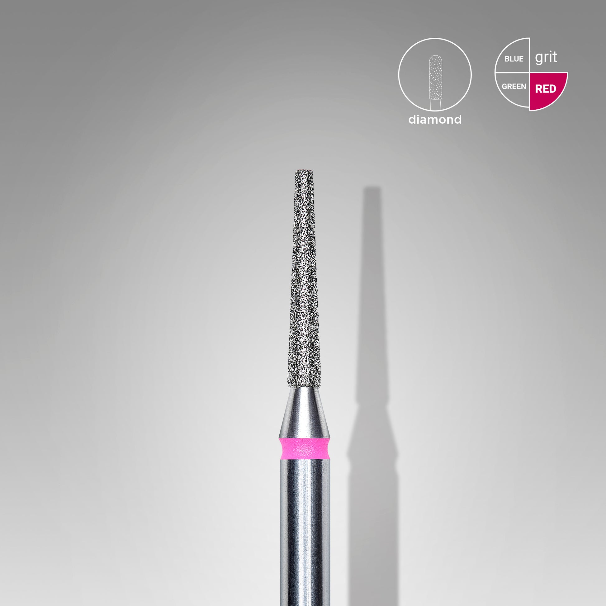 Diamond nail drill bit, "frustum", red, head diameter 1.6 mm/ working part 10 mm image 0