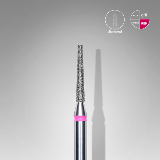 Diamond nail drill bit, "frustum", red, head diameter 1.6 mm/ working part 10 mm image 0