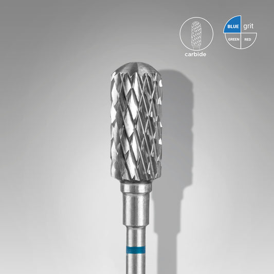 Carbide nail drill bit, rounded safe "cylinder", blue, head diameter 6 mm/ working part 14 mm image 0