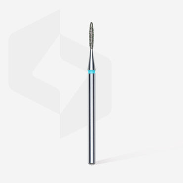 Diamond nail drill bit, "flame" , blue, head diameter 1.4 mm/ working part 8 mm image 1
