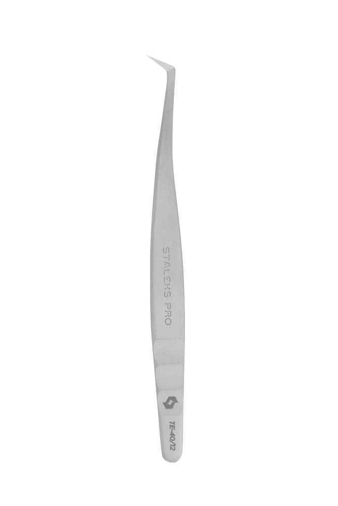 Professional eyelash tweezers EXPERT 40 TYPE 12 (curved tweezers for volume extension,65') image 3