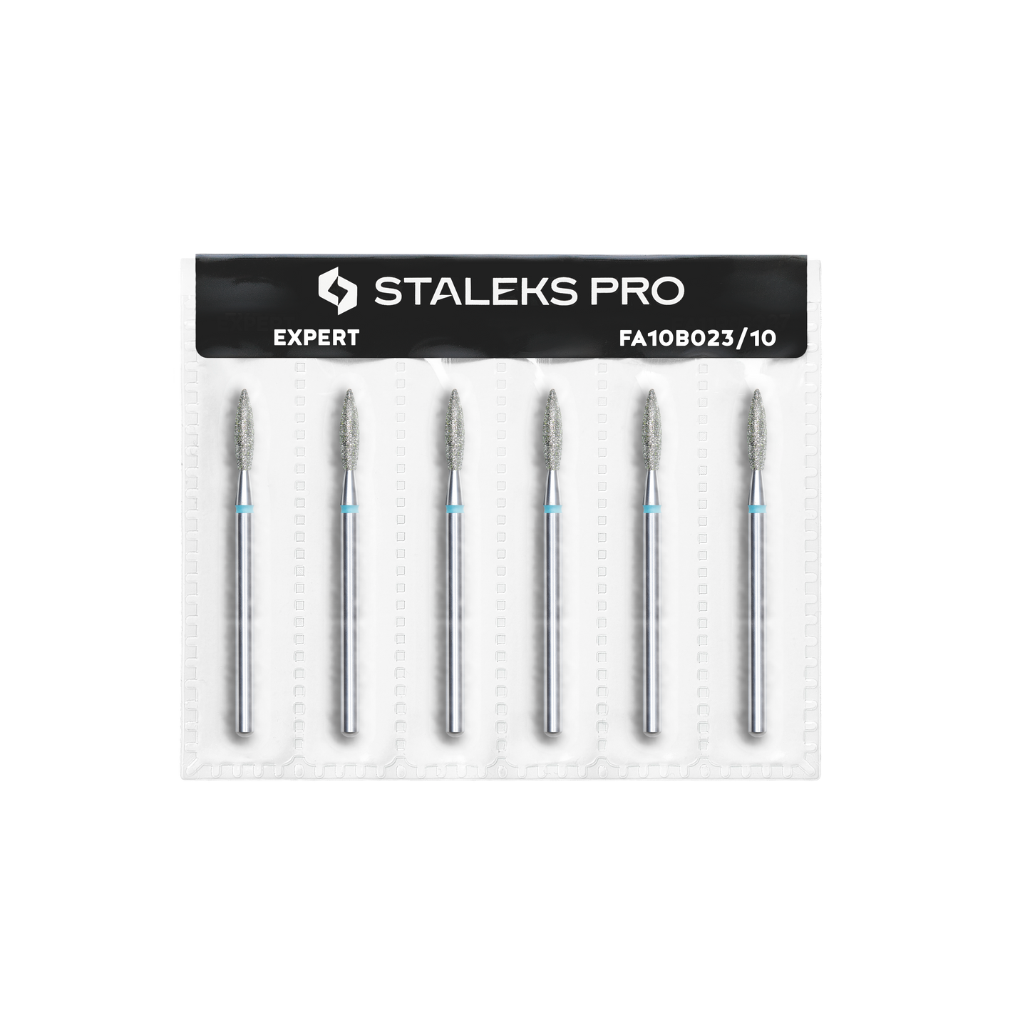 Diamond nail drill bit, "flame" , blue, head diameter 2.3 mm/ working part 10 mm (sets 6 pcs) image 2