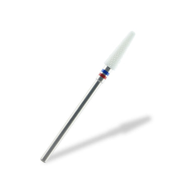 Conical Shape (Cross Cut). Ceramic nail drill bit. Red-Blue image 1