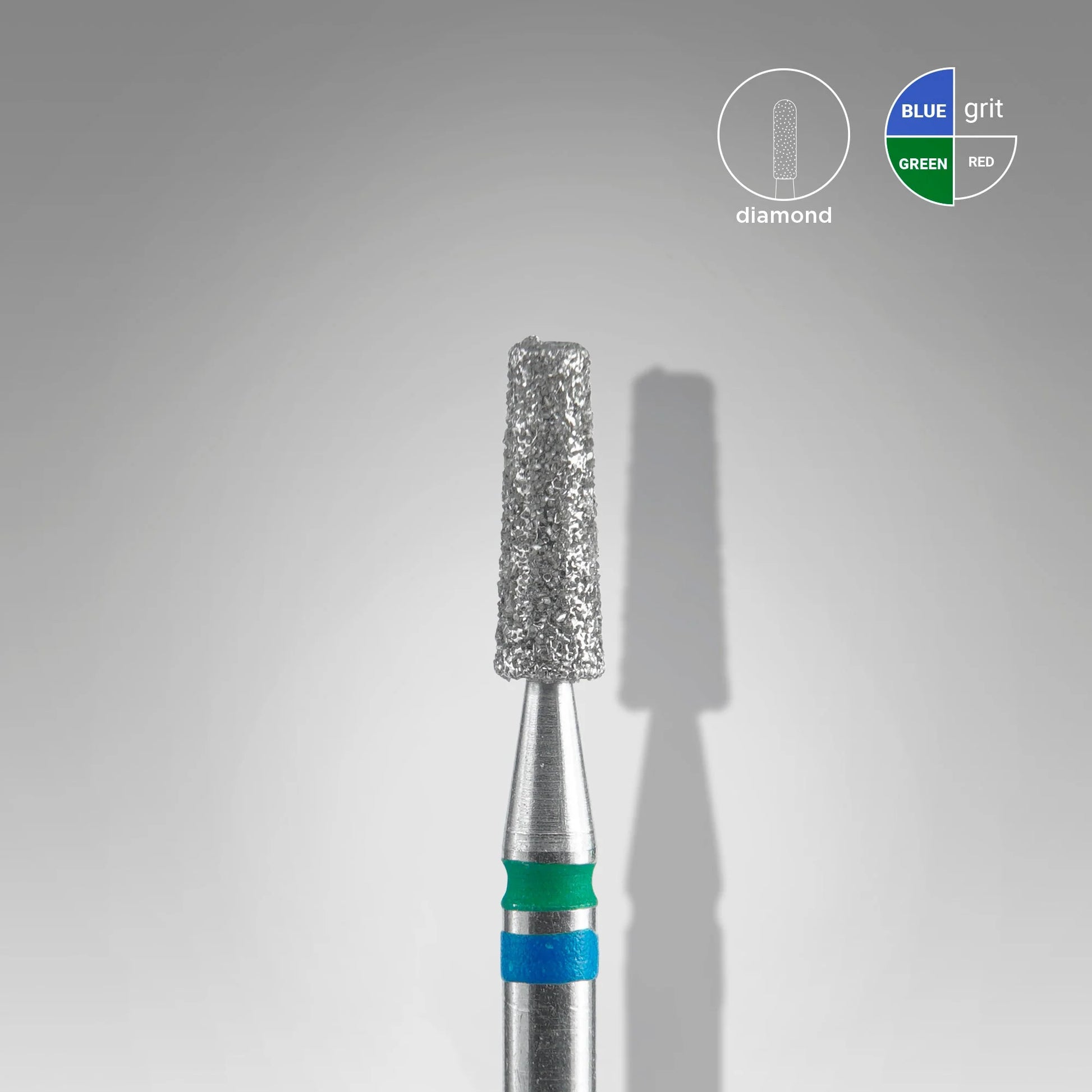 Diamond nail drill bit DUO cone blue-green EXPERT head diameter 2,5 mm / working part 8 mm image 0