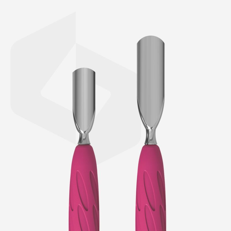 Manicure pusher with silicone handle “Gummy” UNIQ 10 TYPE 1 (wide rounded pusher + narrow rounded pusher) image 1