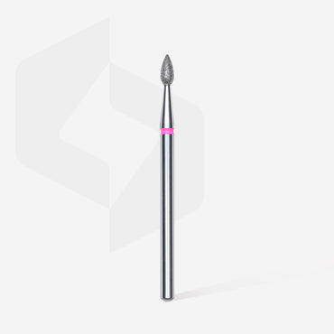 Diamond nail drill bit, "drop" , red, head diameter 2,3 mm/ working part 5 mm image 1