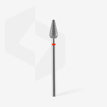 Diamond nail drill bit rounded pear red EXPERT head diameter 5 mm / working part 12 mm image 1