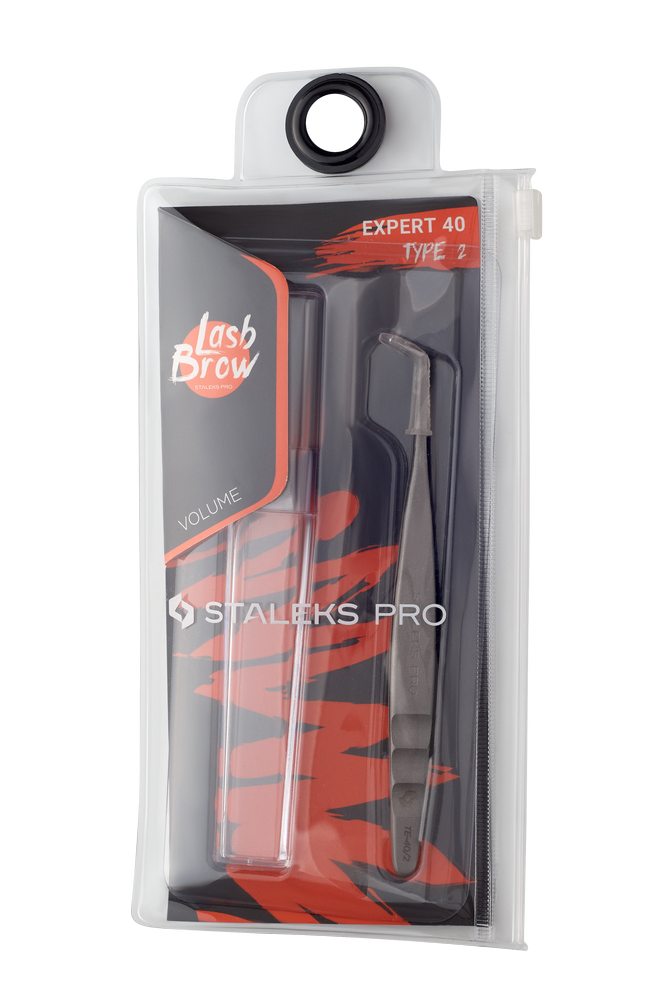 Professional eyelash tweezers EXPERT 40 TYPE 2 (L-shaped,70') image 4