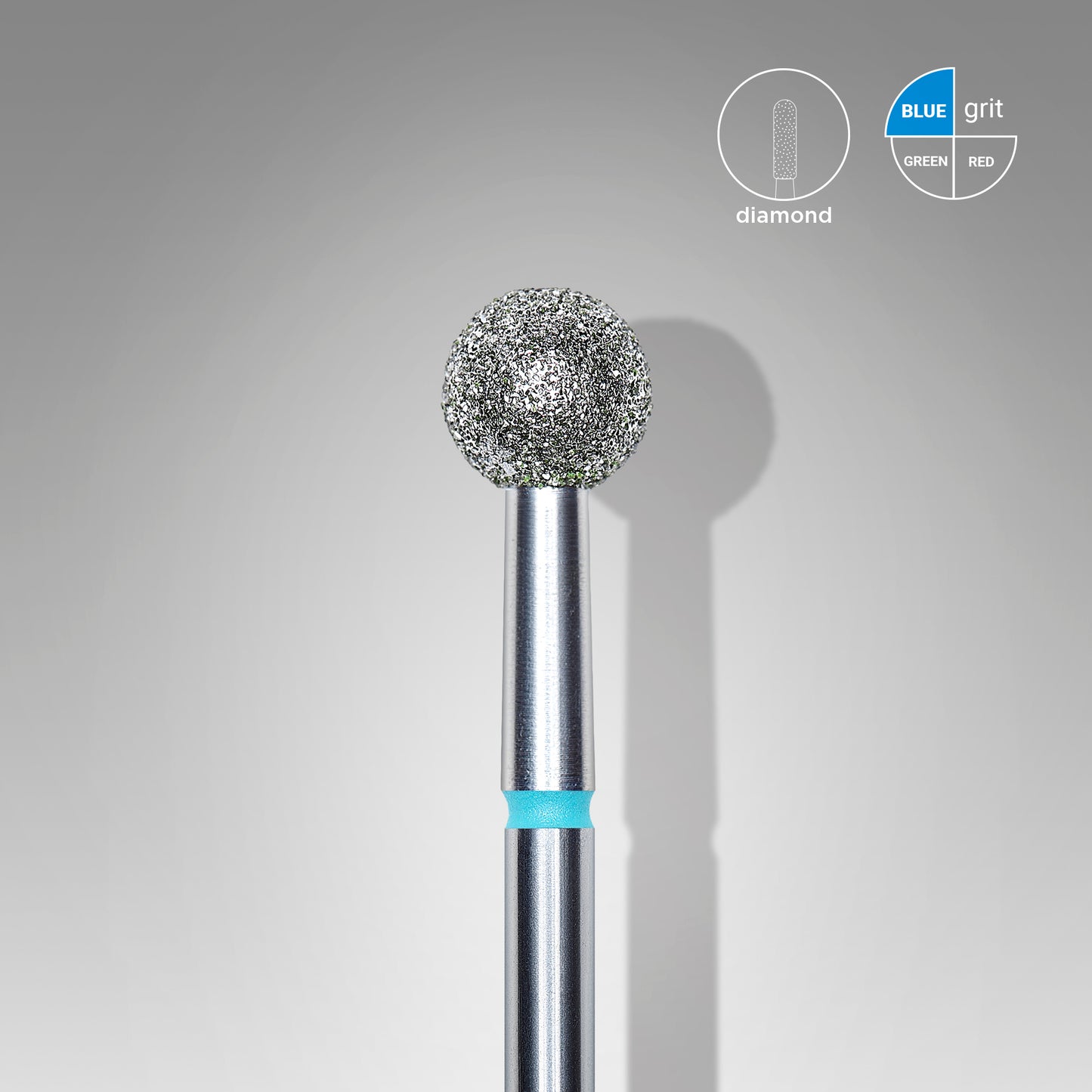 Diamond nail drill bit, "ball", blue, head diameter 5 mm image 0