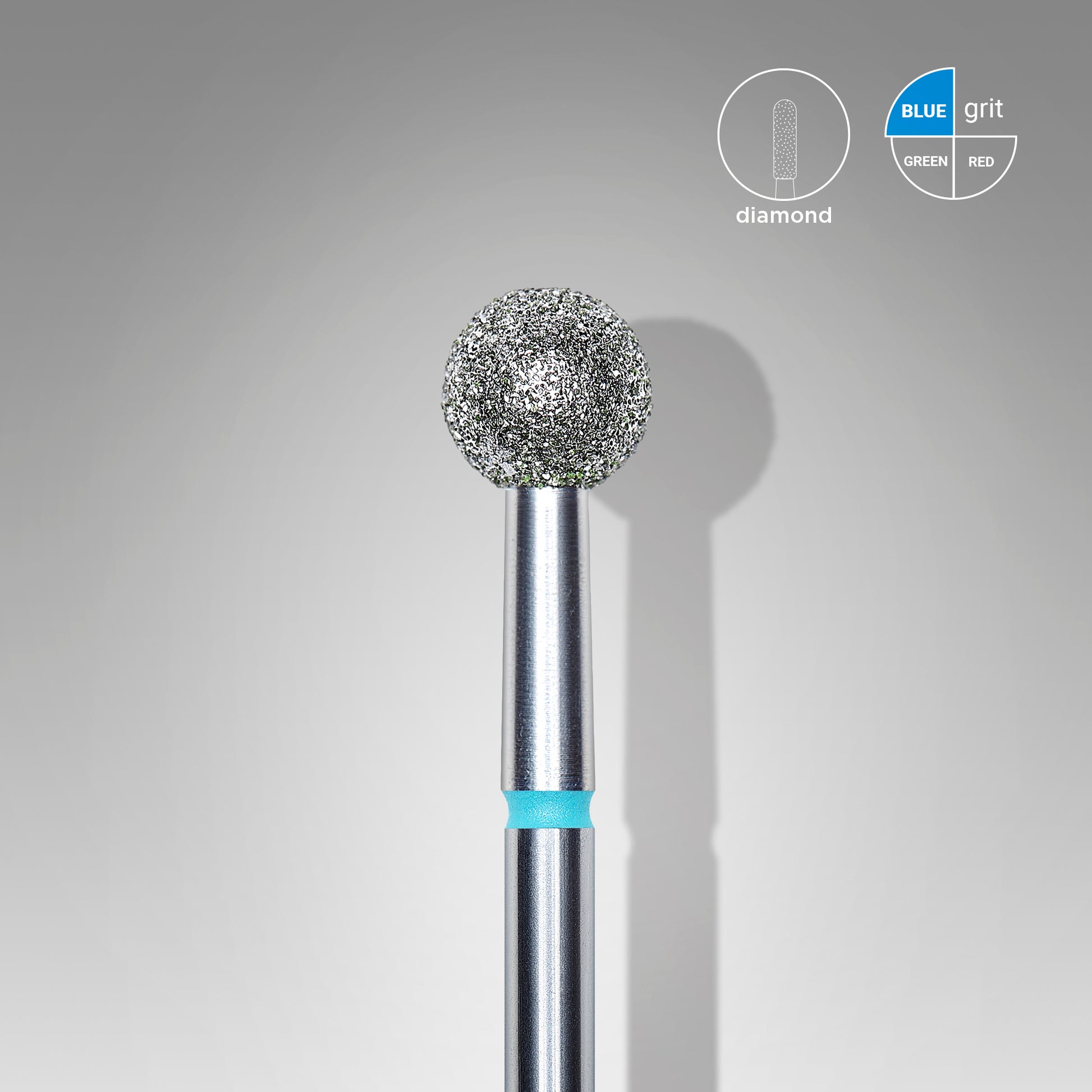 Diamond nail drill bit, "ball", blue, head diameter 5 mm image 0