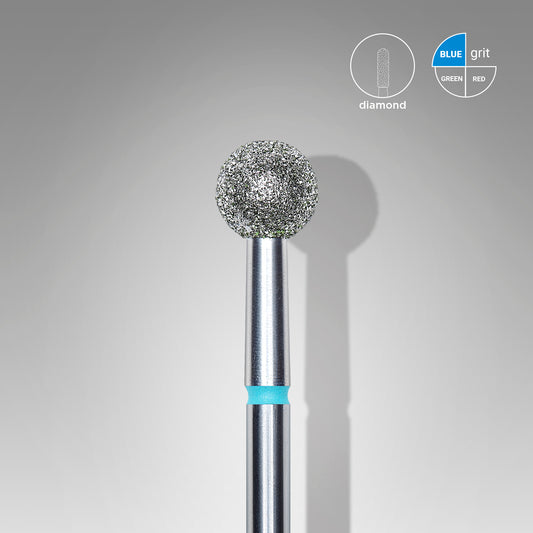 Diamond nail drill bit, "ball", blue, head diameter 5 mm image 0