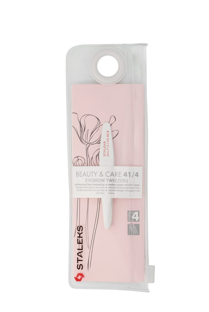 Eyebrow tweezers BEAUTY & CARE 41 TYPE 4 (slant), white colour image 4