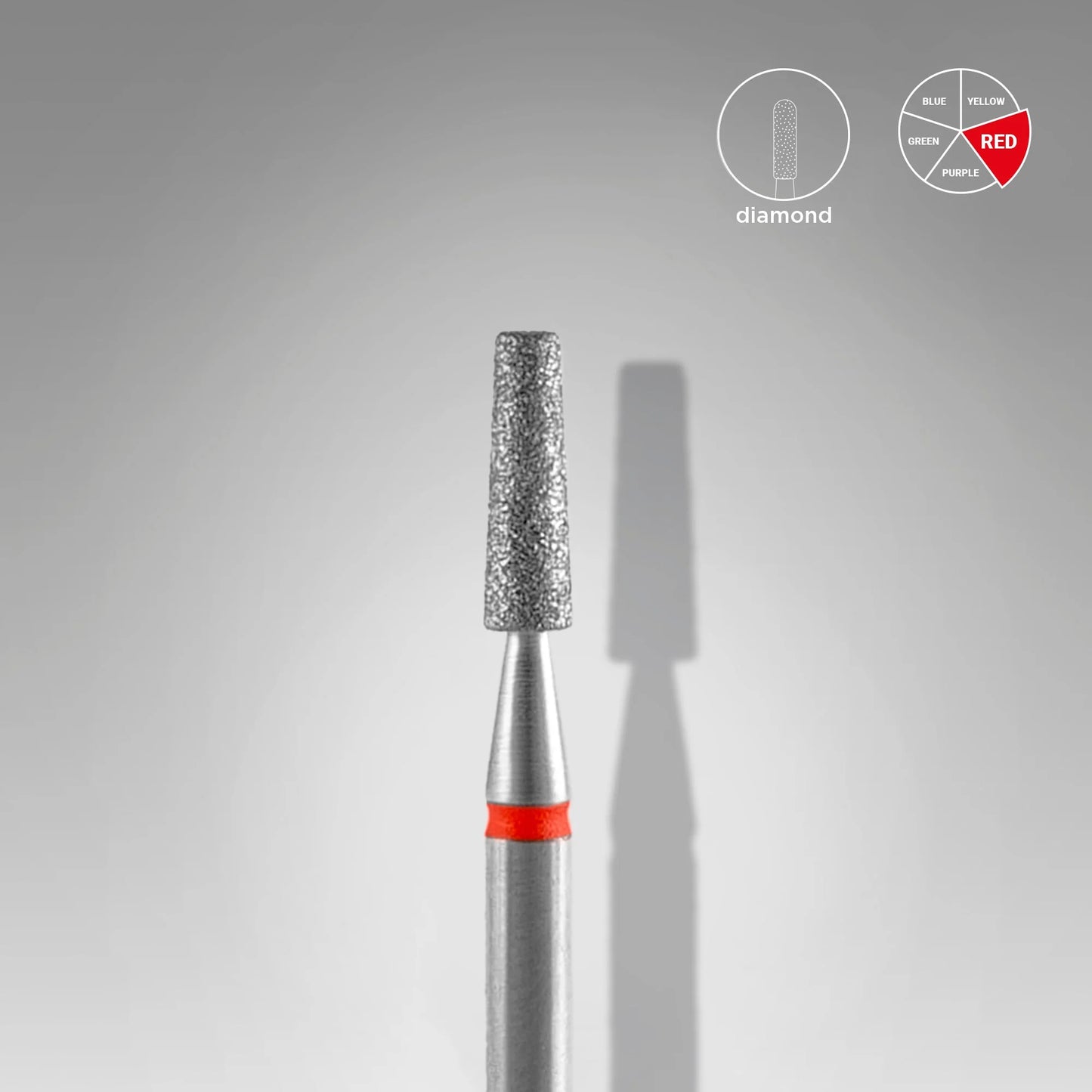 Diamond nail drill bit frustum red EXPERT head diameter 2,5 mm / working part 8 mm image 0