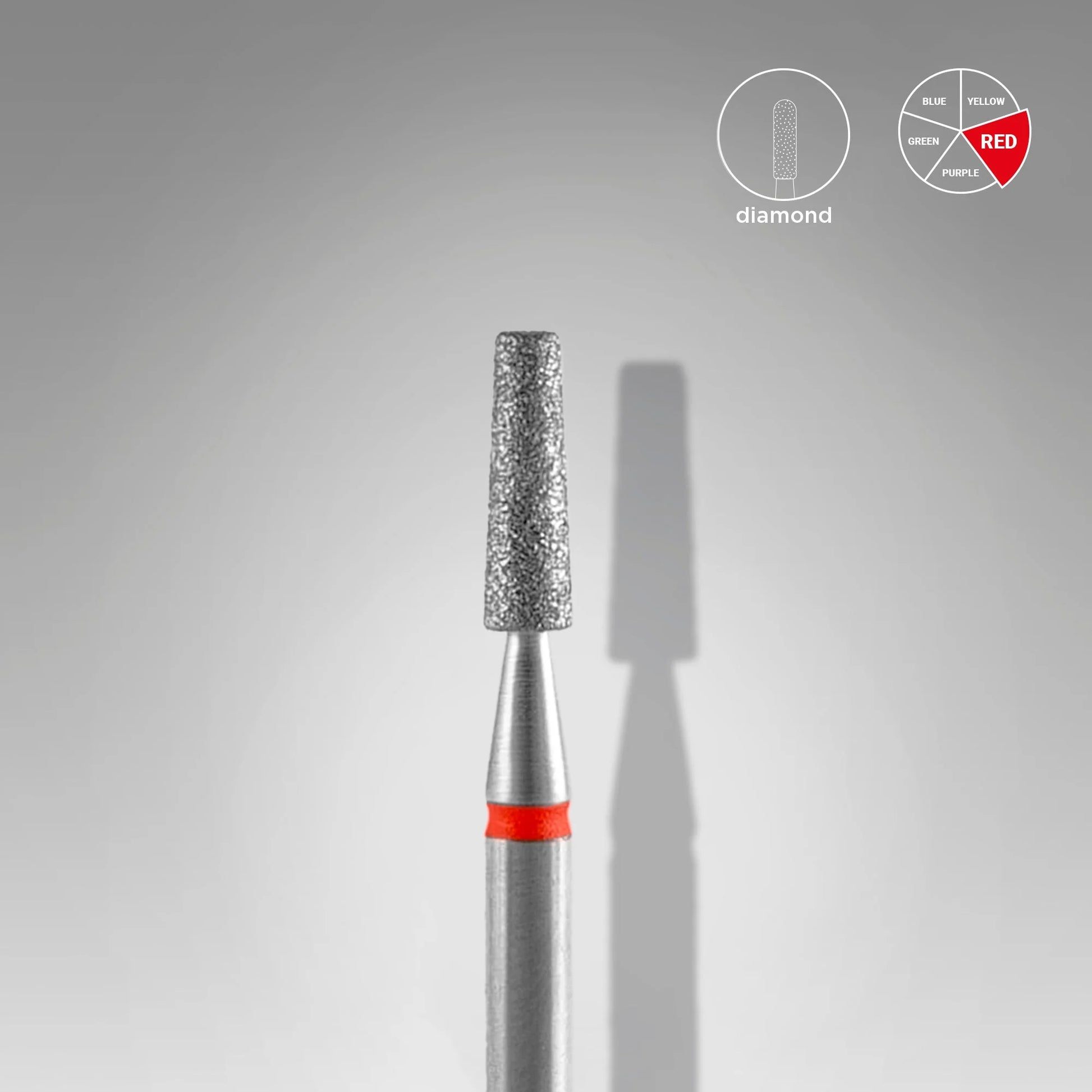 Diamond nail drill bit frustum red EXPERT head diameter 2,5 mm / working part 8 mm image 0