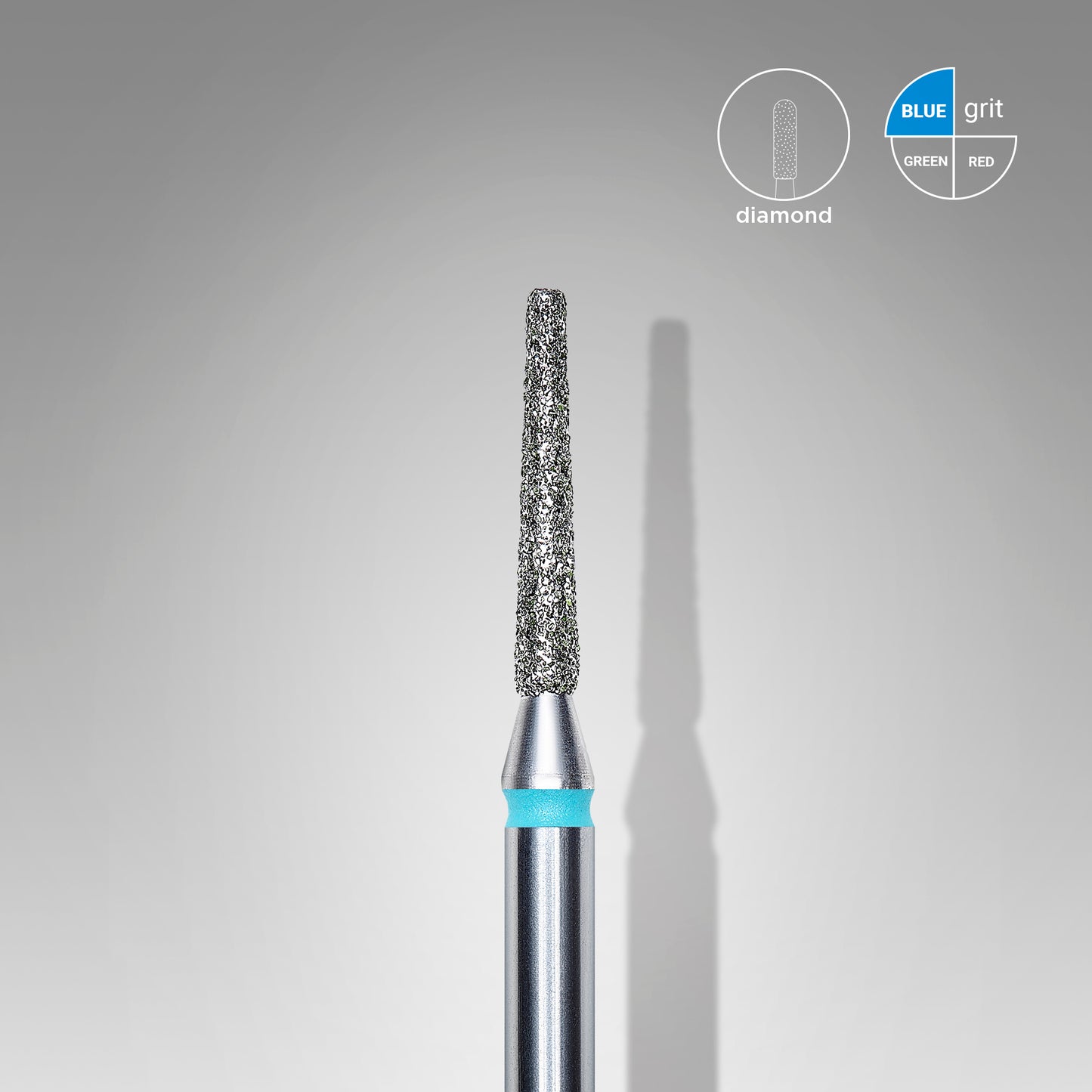 Diamond nail drill bit, "frustum", blue, head diameter 1.6 mm/ working part 10 mm image 0