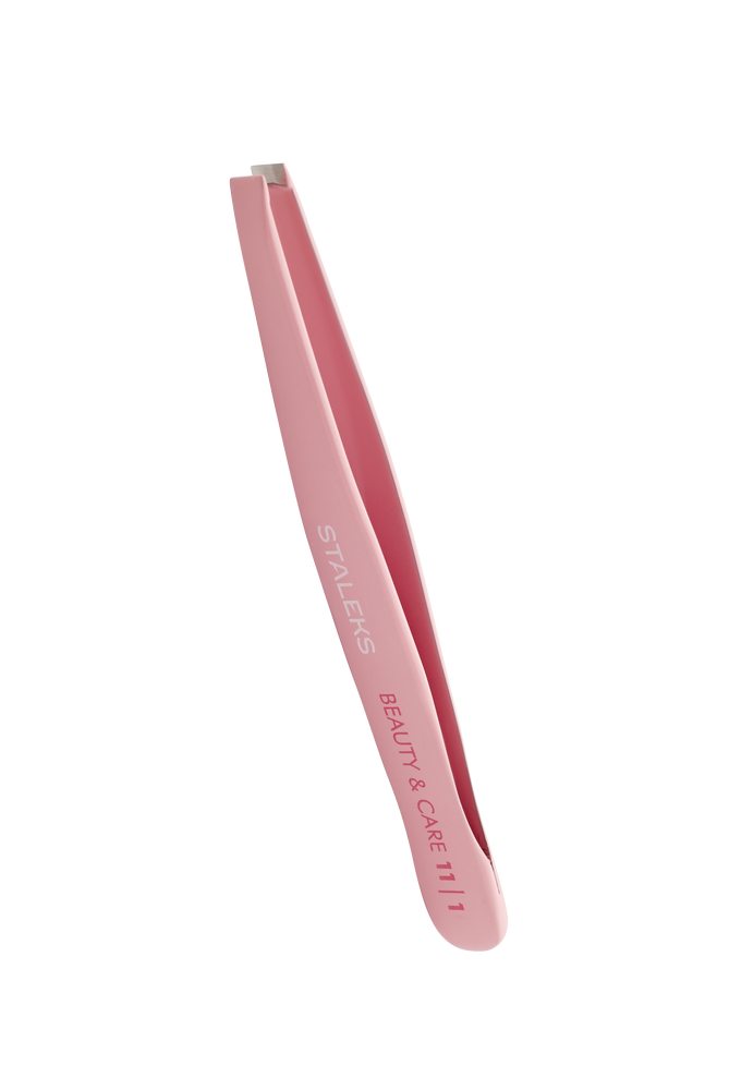 Eyebrow tweezers BEAUTY & CARE 11 TYPE 1 (wide straight), pink colour image 2
