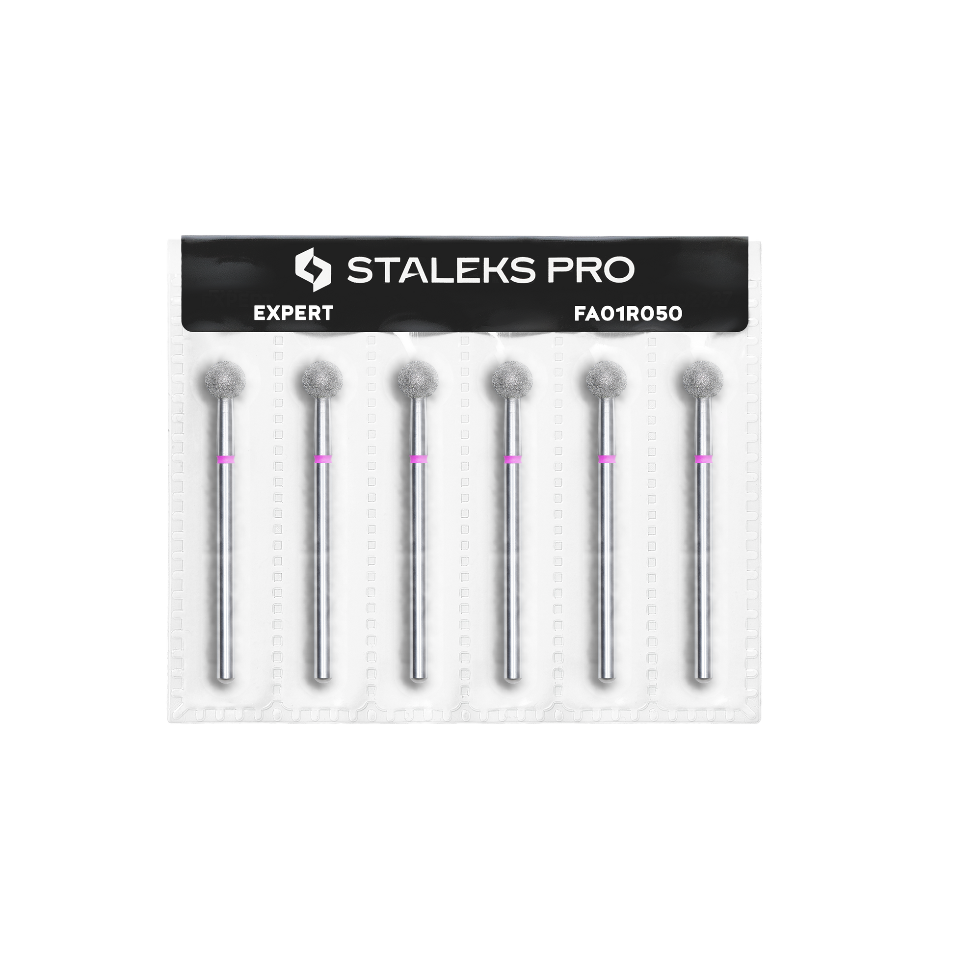 Diamond nail drill bit, "ball", red, head diameter 5 mm (sets 6 pcs) image 2