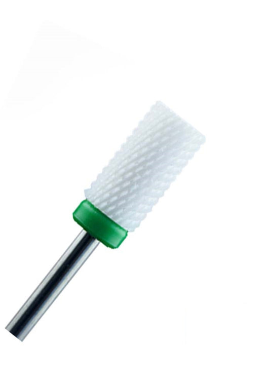 Large Barrel Ceramic Nail Drill Bit. Green image 0