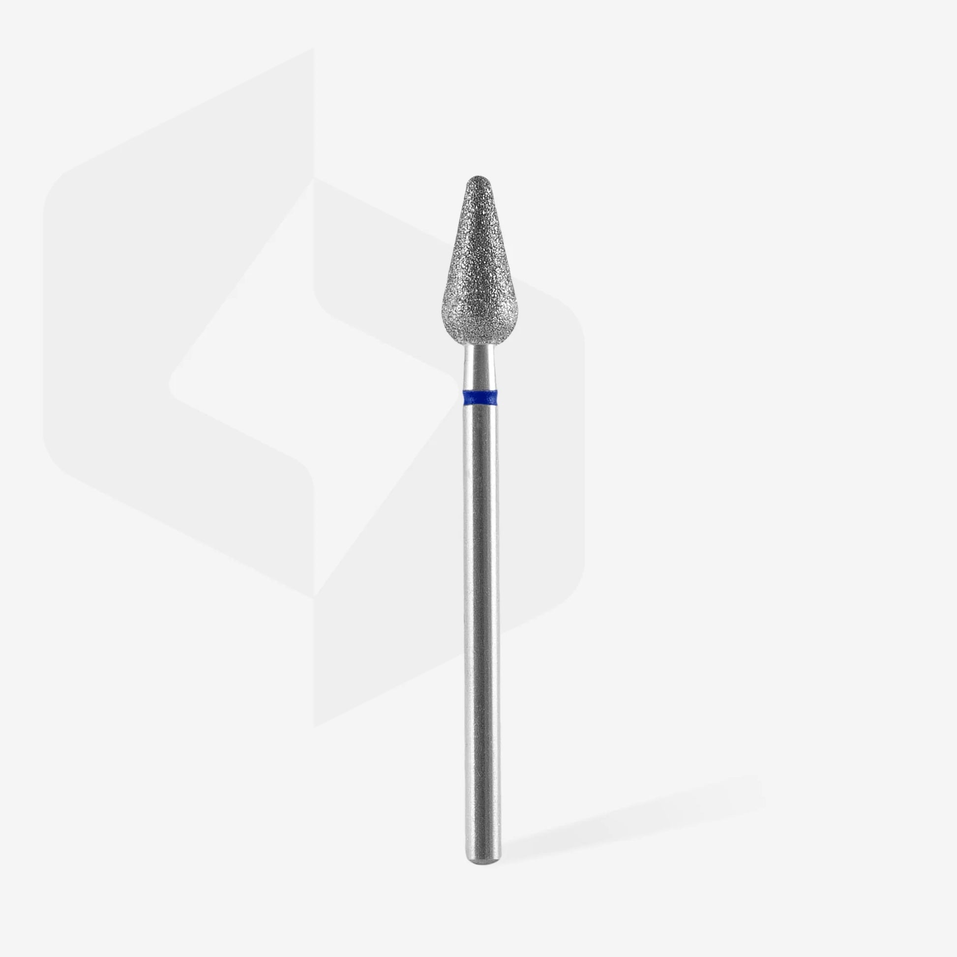 Diamond nail drill bit rounded pear blue EXPERT head diameter 5 mm / working part 12 mm image 1