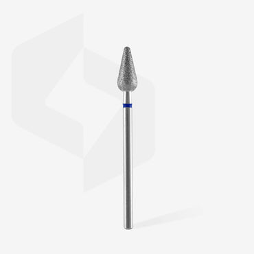 Diamond nail drill bit rounded pear blue EXPERT head diameter 5 mm / working part 12 mm image 1