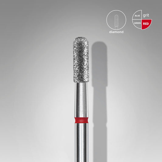 Diamond nail drill bit rounded cylinder red EXPERT head diameter 2,3 mm / working part 6,5 mm image 0