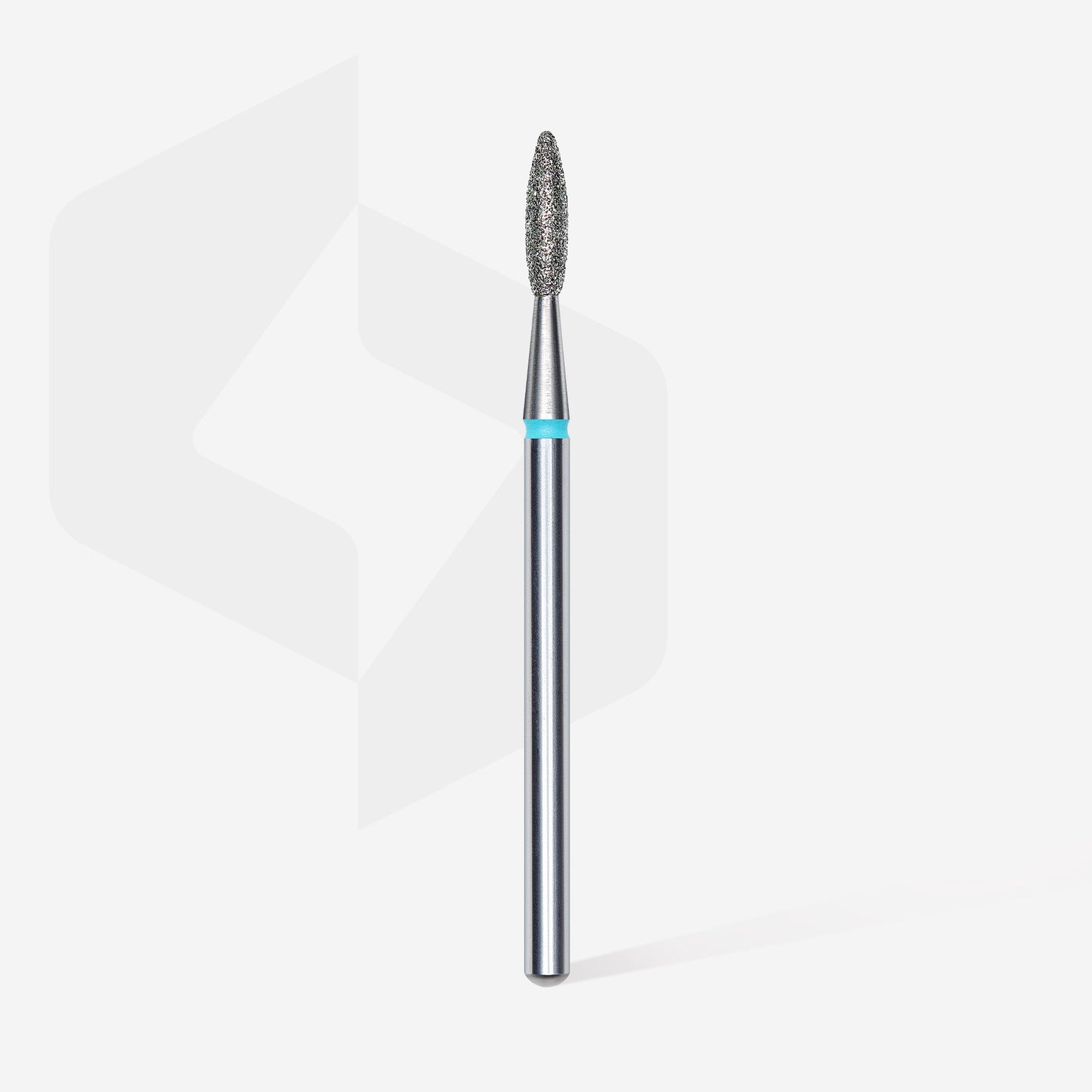 Diamond nail drill bit, "flame" , blue, head diameter 2.1 mm/ working part 8 mm image 1